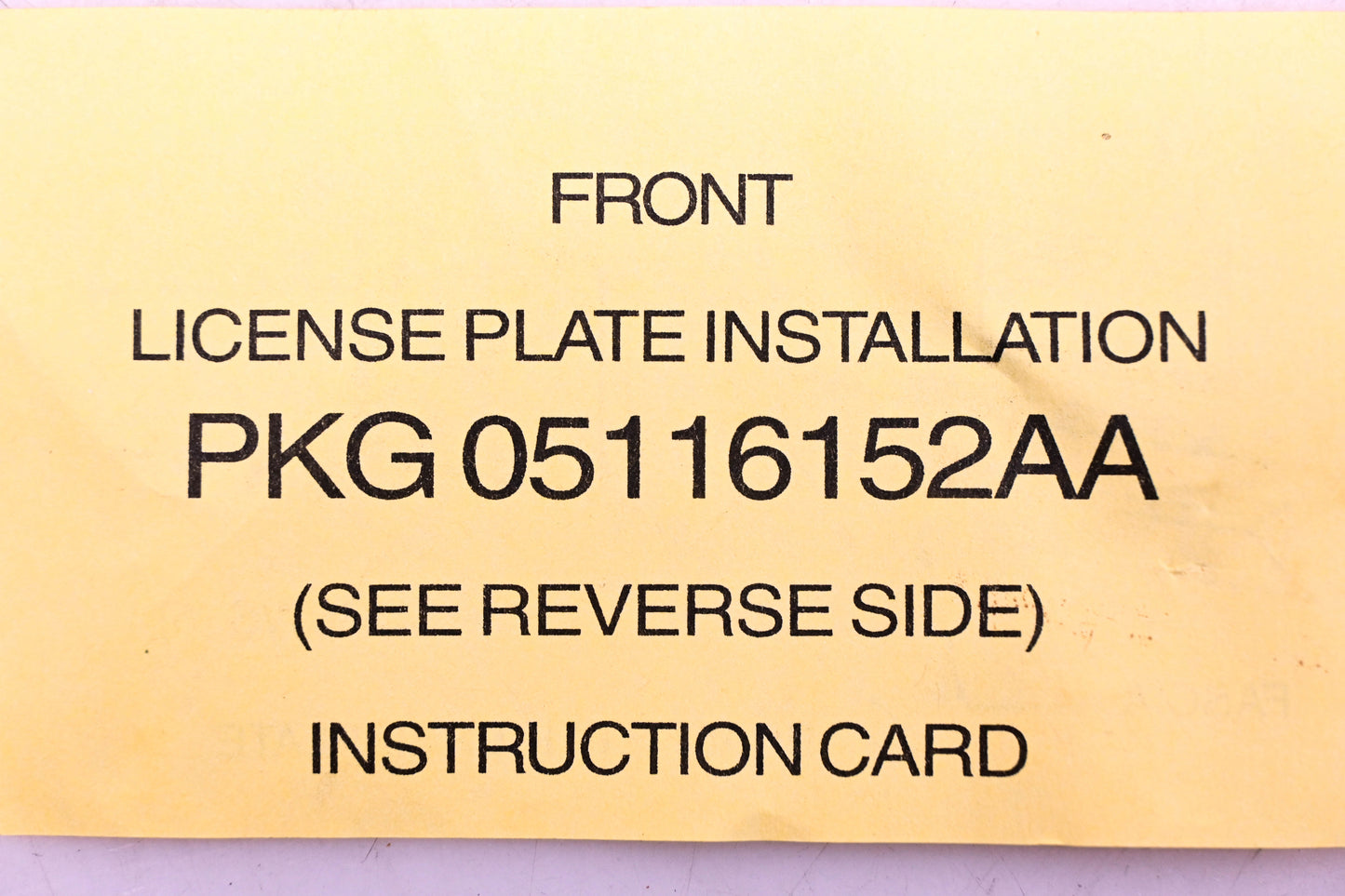 Mopar 05116152AA, 5116152AA License Plate Bracket NOS