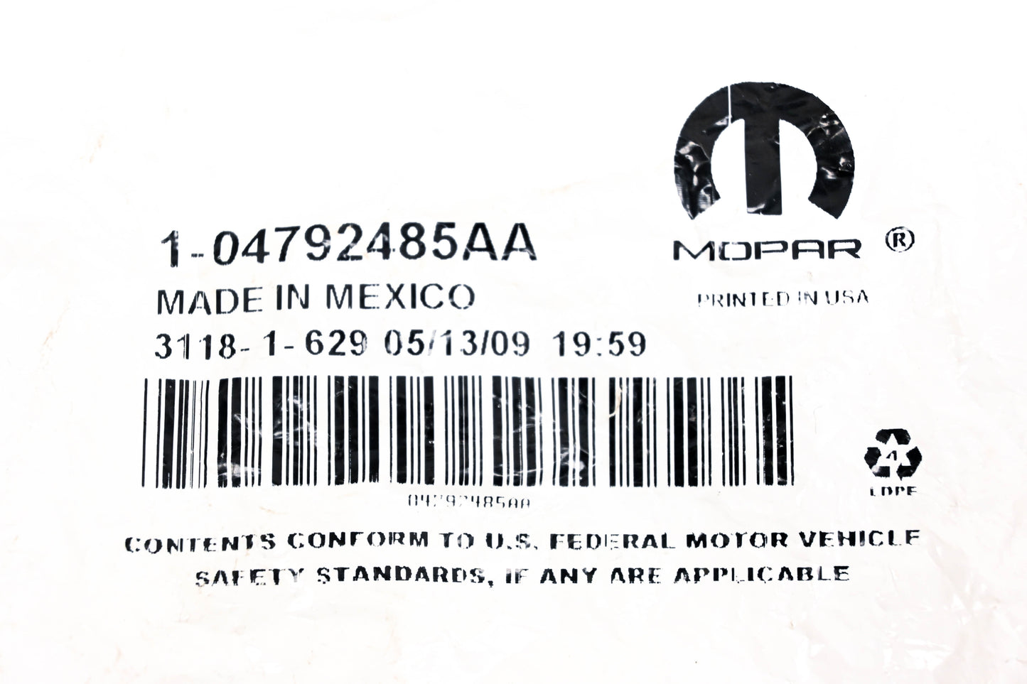 Mopar 04792485AA, 4792485AA Manifold Gasket NOS