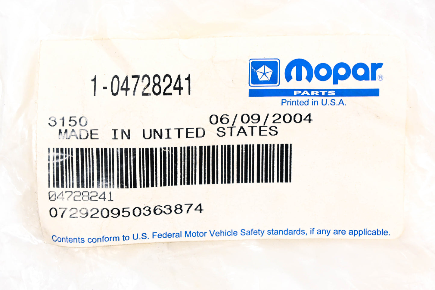 Mopar 04728241, 4728241 Brake Caliper Seal Kit NOS