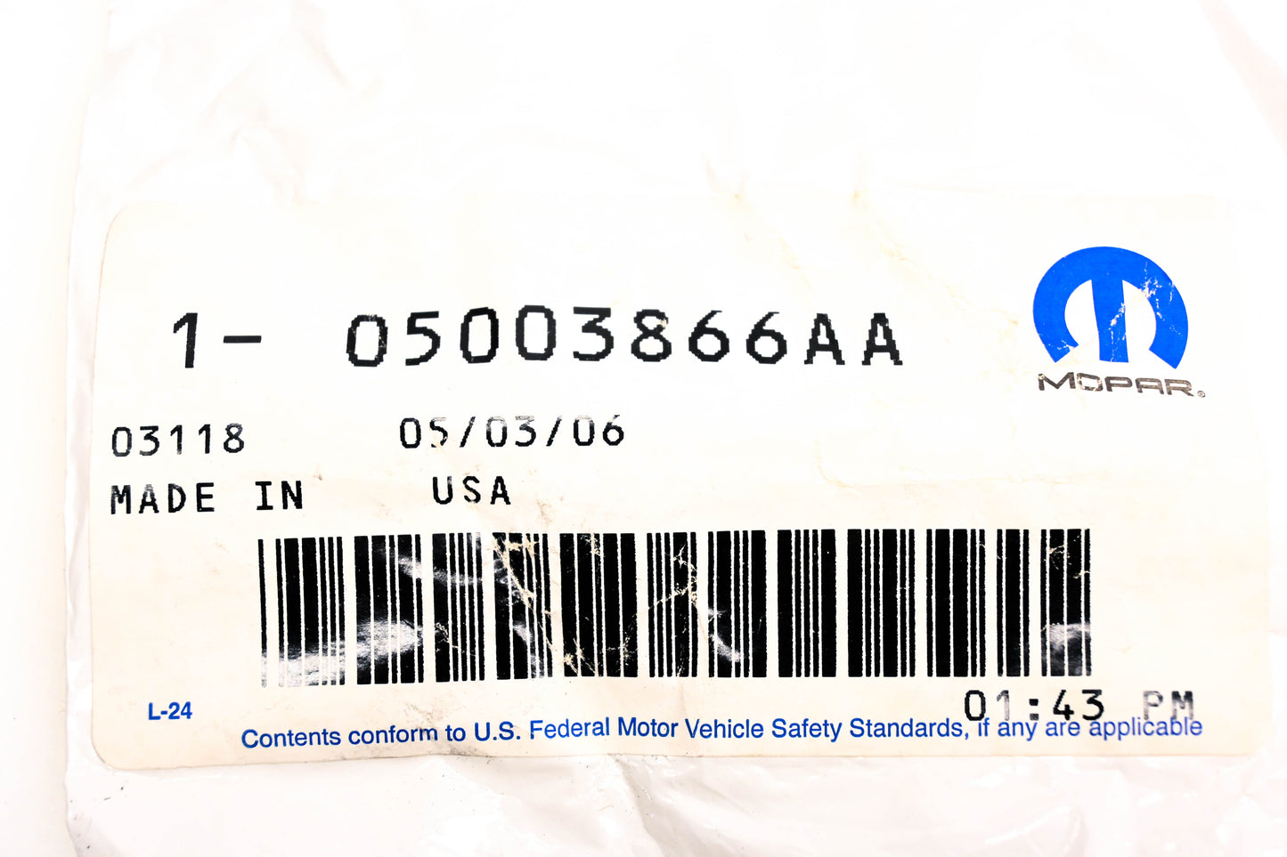 Mopar 05003866AA, 5003866AA Discharge Line Gasket NOS