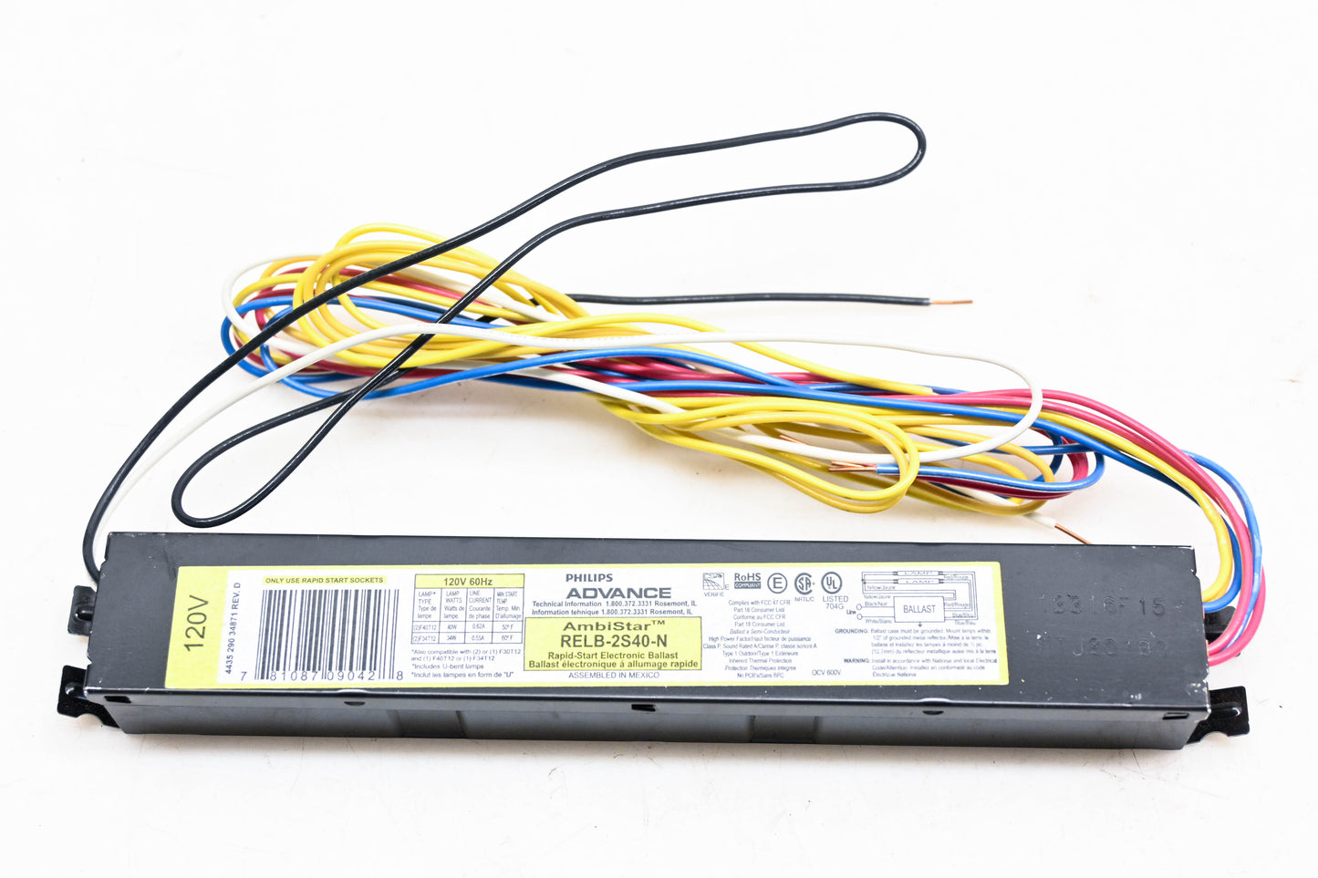 Philips RELB-2S40-N AmbiStar 120v 60hz Rapid Start Ballast NOS