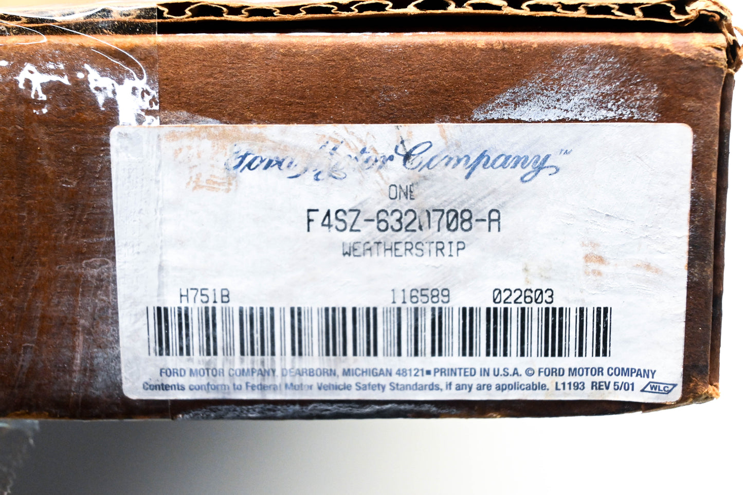 New OEM Ford F4SZ-6320708-A Weatherstrip NOS