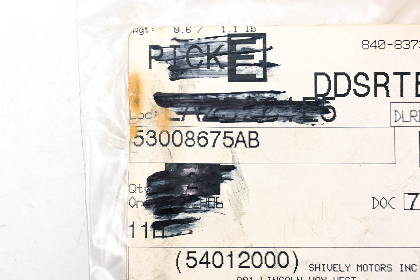Mopar 53008675AB PCV Hose NOS