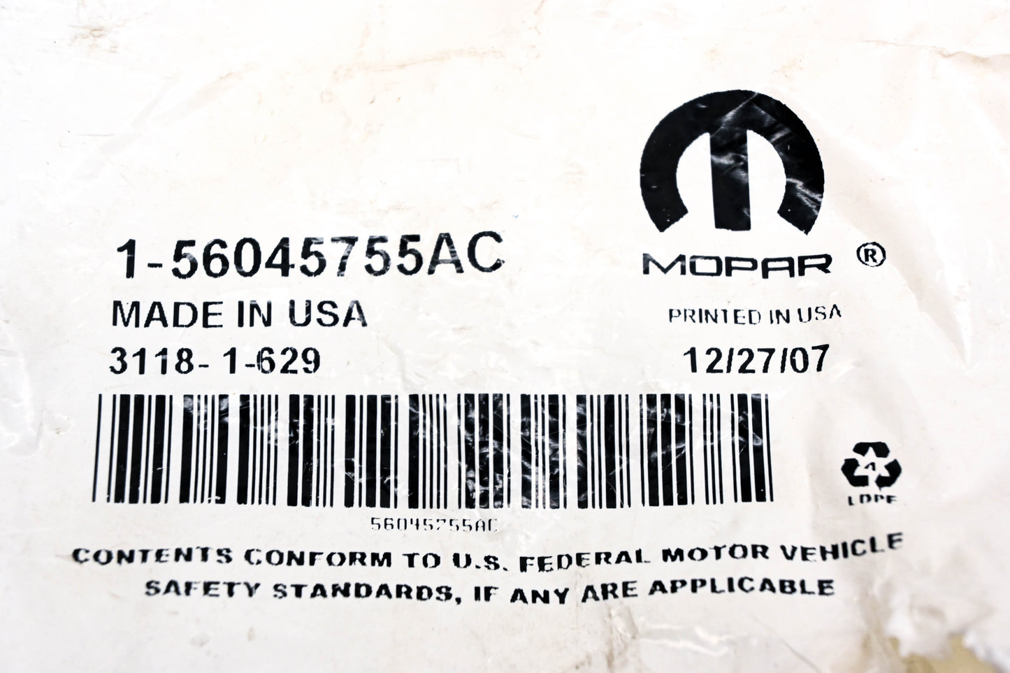 Mopar 56045755AC Keyless Entry Module NOS