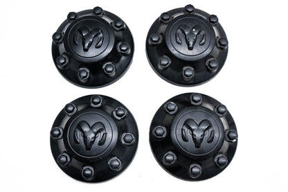 Mopar 04726279AA, 4726279AA Black Dodge Ram Wheel Center Hubs Qty 4