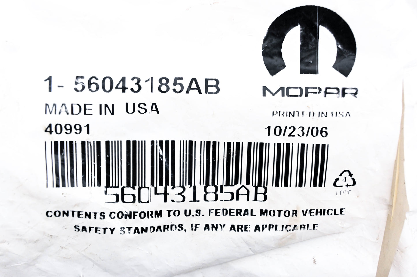 Mopar 56043185AB Antenna Base Adapter NOS