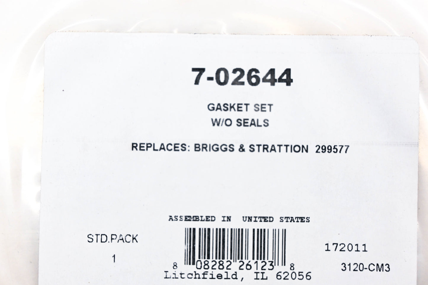 Primeline 7-02644, 299577 Gasket Kit NOS