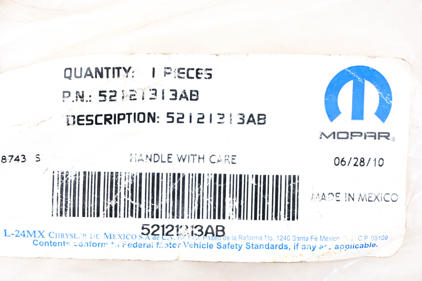Mopar 52121313AB Vapor Canister Purge Hose NOS