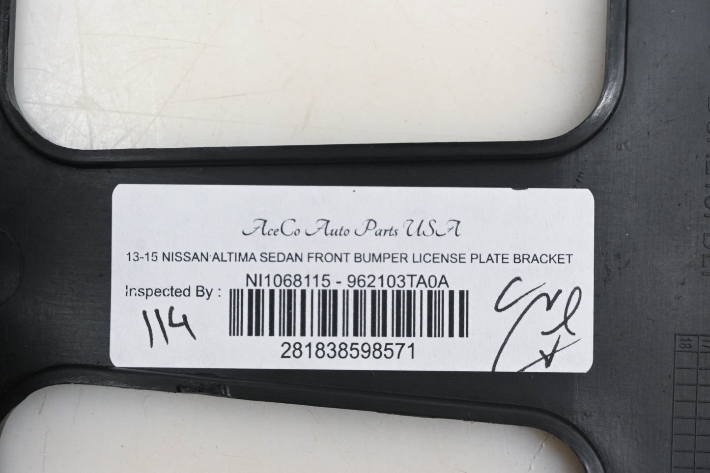 Ace Auto NI1068115, 962103TA0A License Plate Bracket Kit NOS