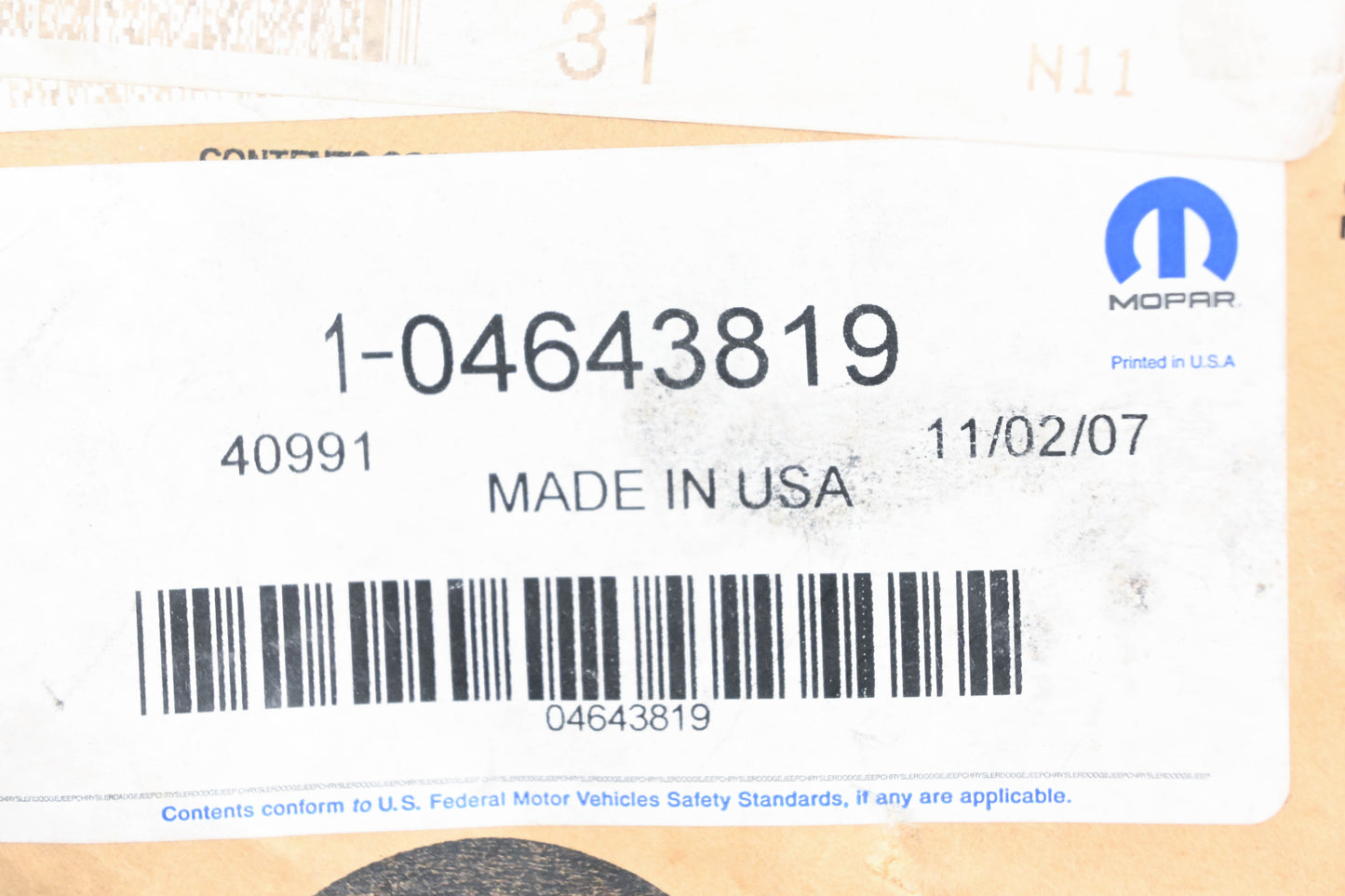 Mopar 04643819, 4643819 Left Fog Lamp Cover NOS