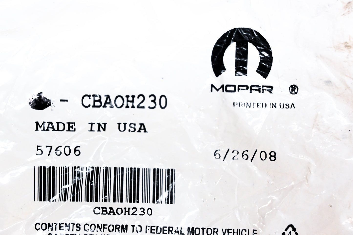 Mopar CBAOH230 Castle Nut Qty 2 NOS