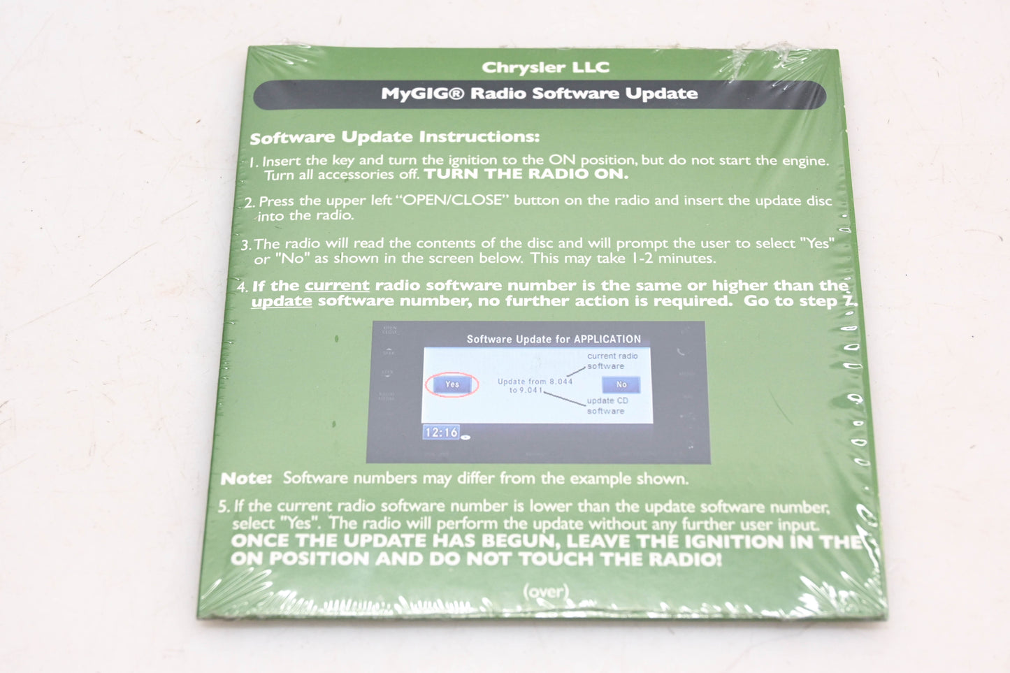 Mopar 68044754AB Radio Software Update v9.303