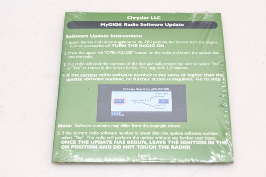 Mopar 68044754AB Radio Software Update v9.303