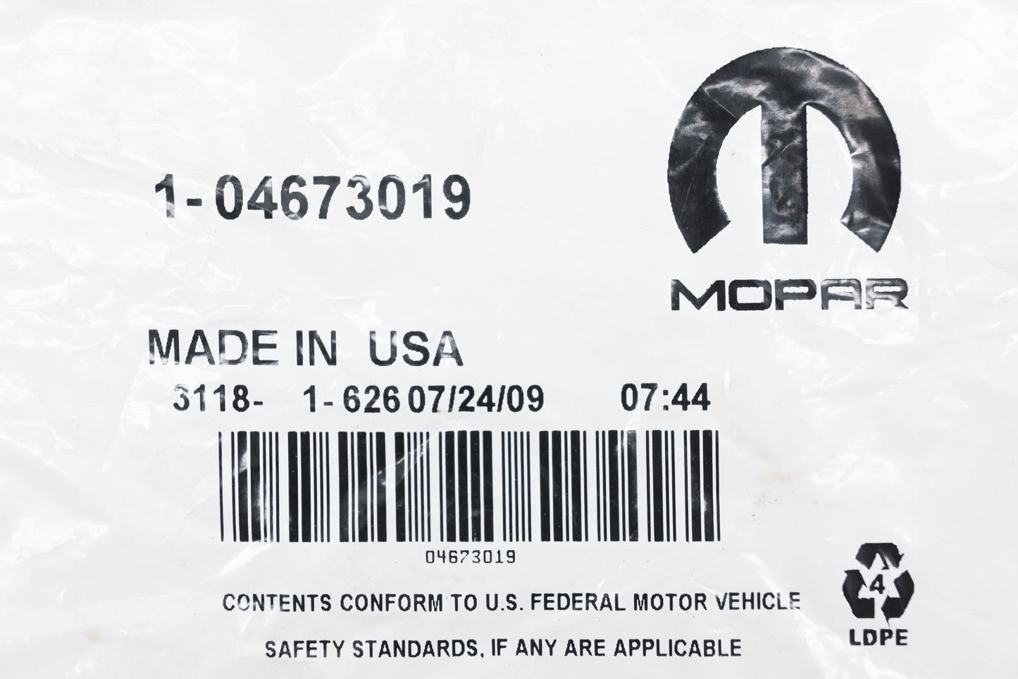 Mopar 04673019 Windshield Washer Hose NOS
