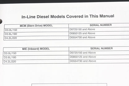 Mercruiser 90-806934 In Line Diesel Marine Engine #21 Service Manual