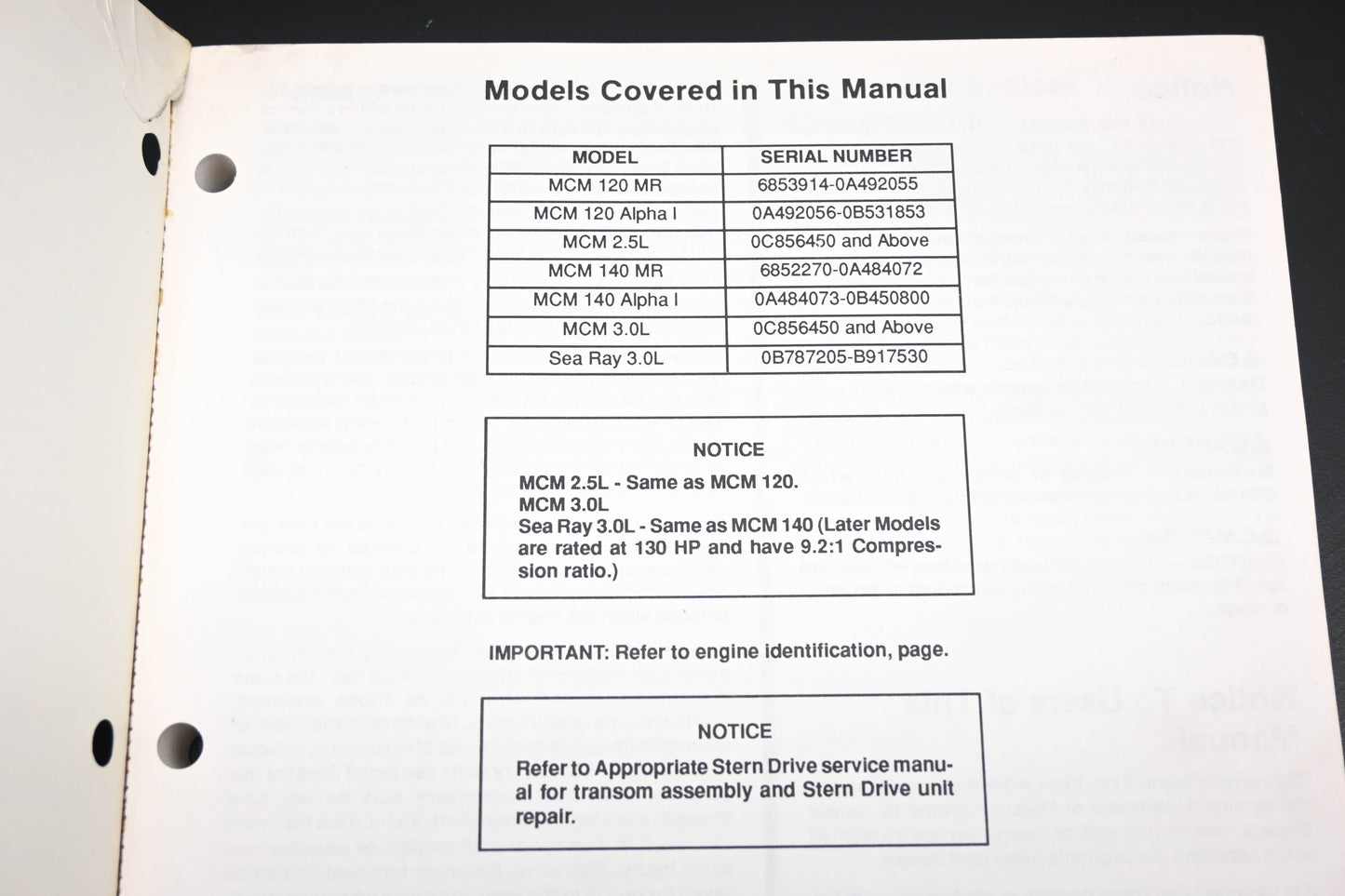 Mercruiser 90-14693-1 Marine Engine SM 4 Cylinder #10 Service Manual
