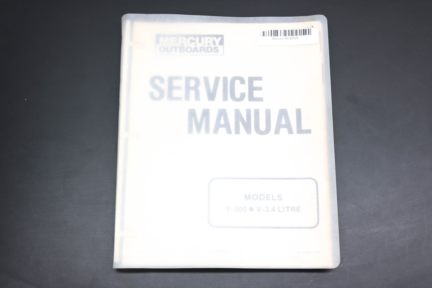 Mercruiser 90-43508 1184 V-300 V-3.4 Liter Service Manual
