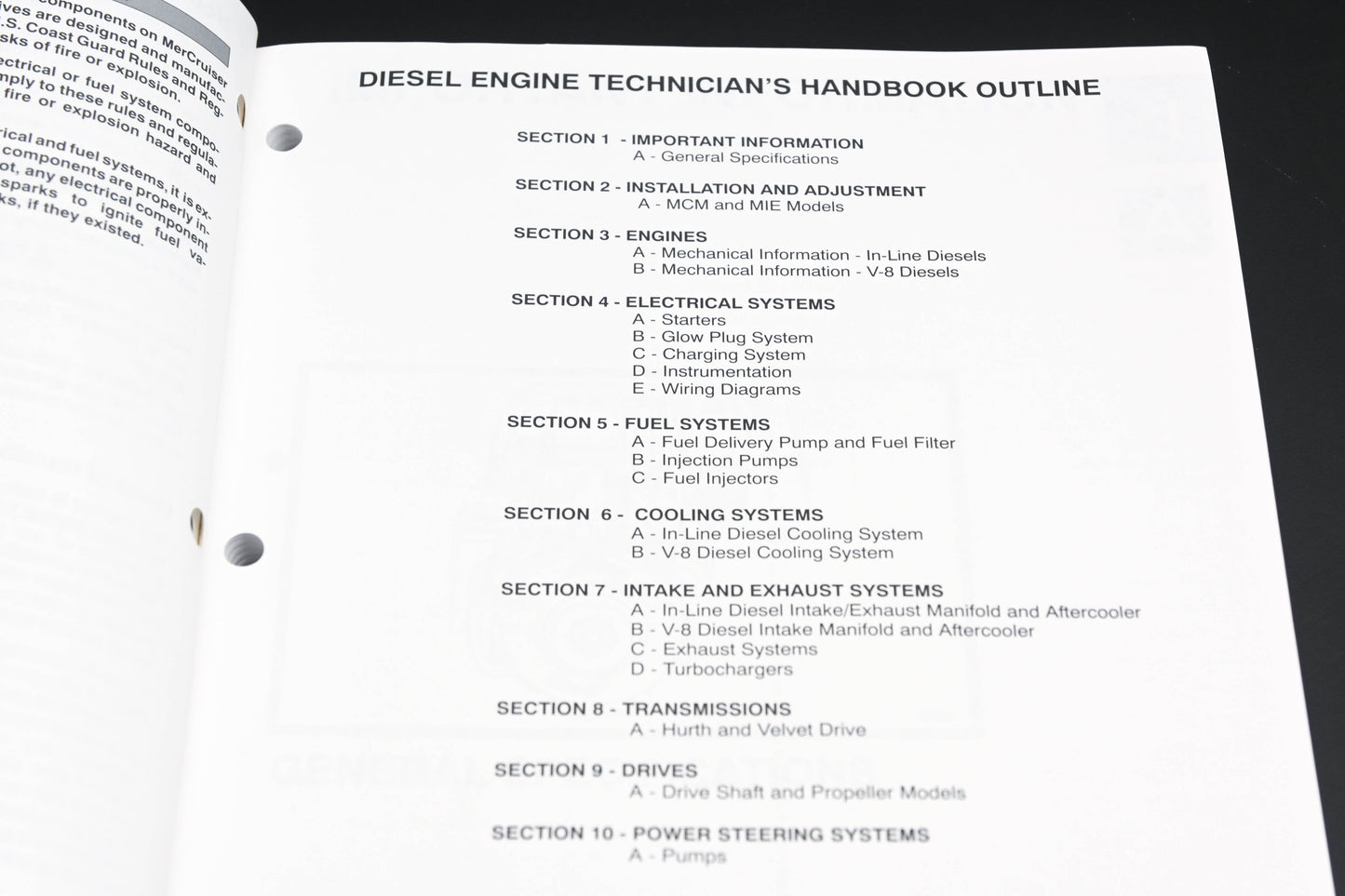 Mercruiser 90-806536960 1095 1996 Diesel Engine Technician's Handbook