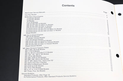 Mercruiser 90-806935960 196 1996 Service Manual Micro Fiche Bulletin Manual