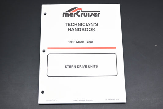 Mercruiser 90-806534960 1195 1996 Stern Drive Unit Technician's Handbook
