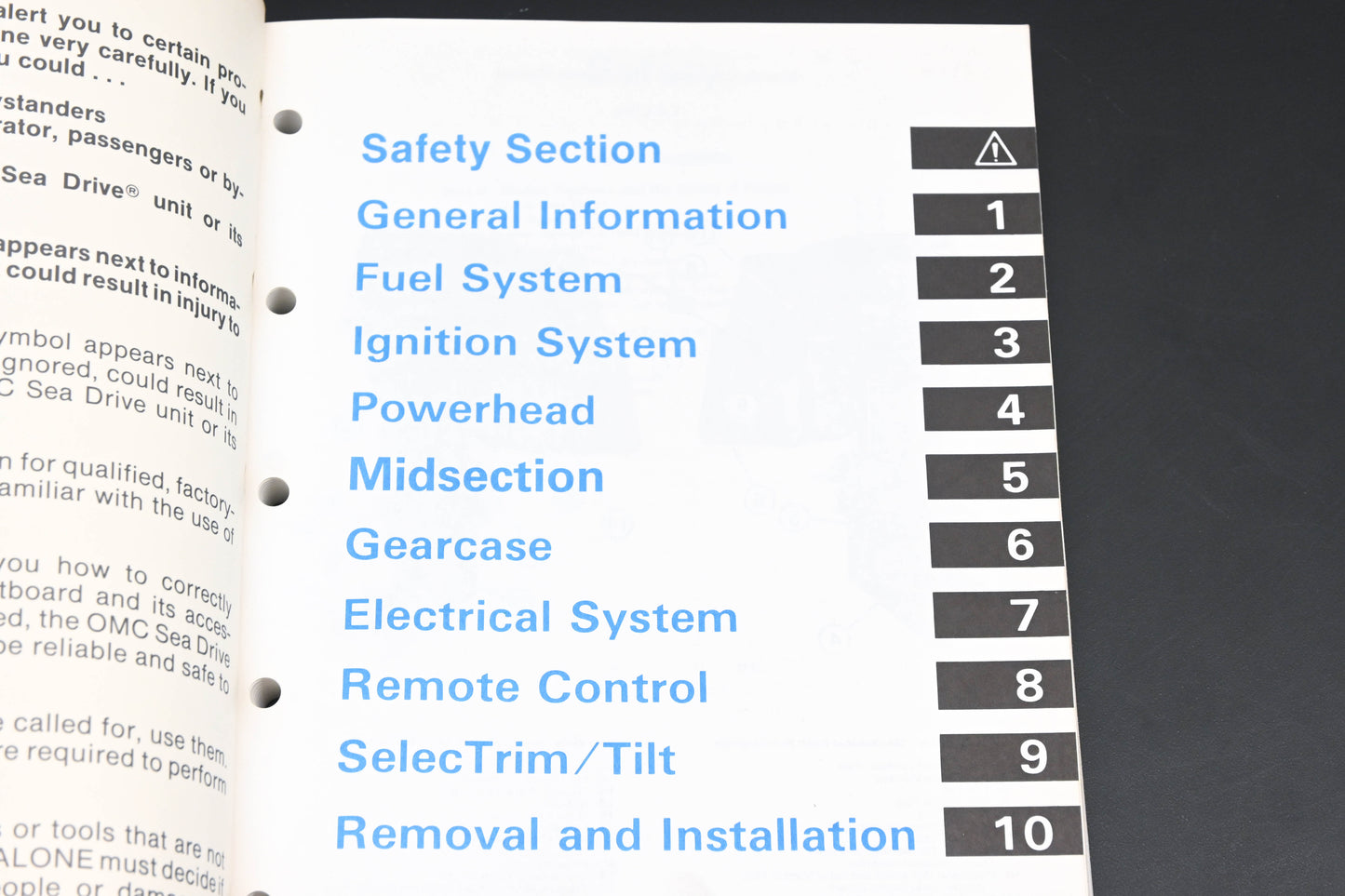 OMC 507881 Sea Drive 1.6 Liter DG Model Service Manual