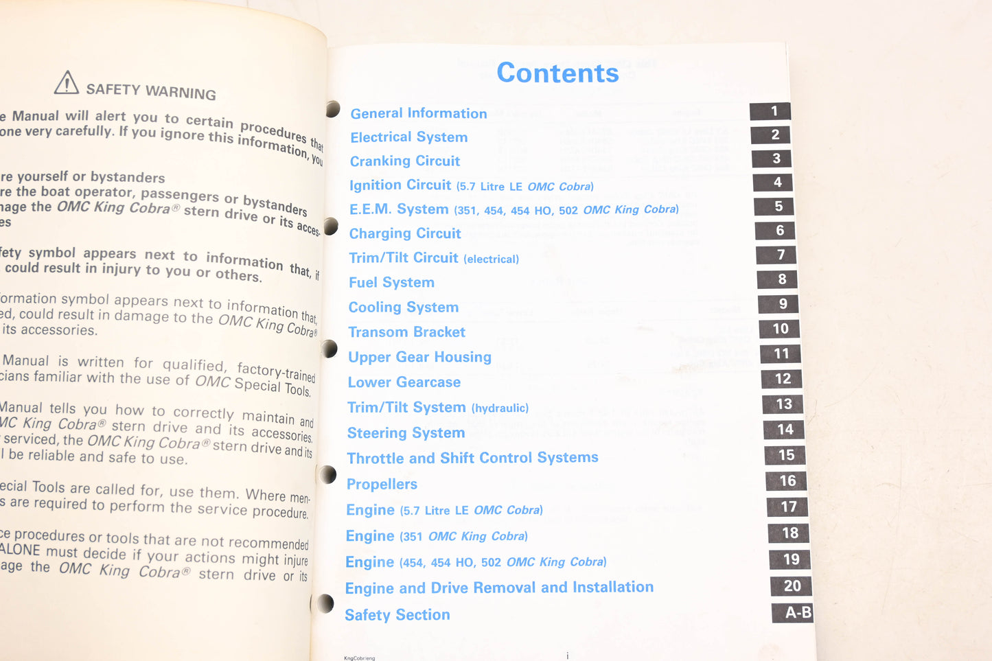 OMC 508149 King Cobra AMH Stern Drive Service Manual