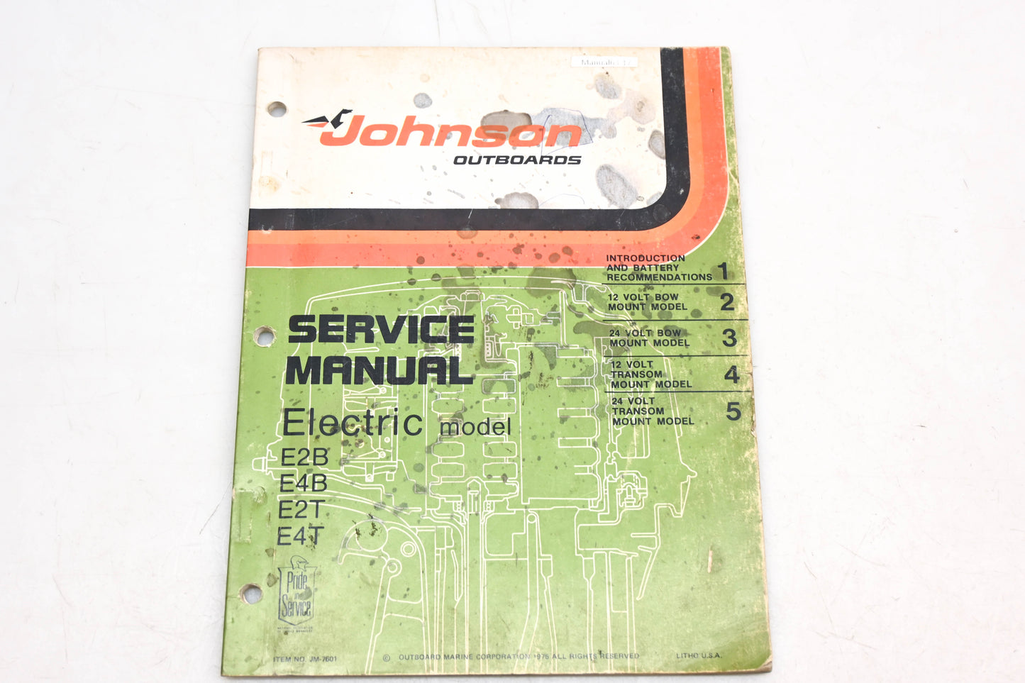 Johnson Outboards JM-7601 Electric Model Service Manual
