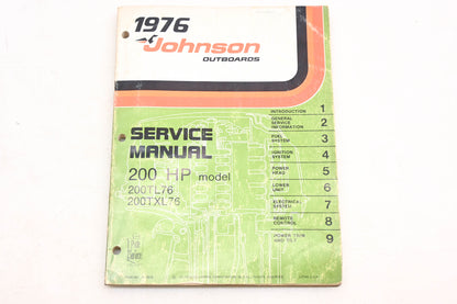 Johnson Outboards JM-7616 1976 200HP 200TL76/TXL76 Service Manual