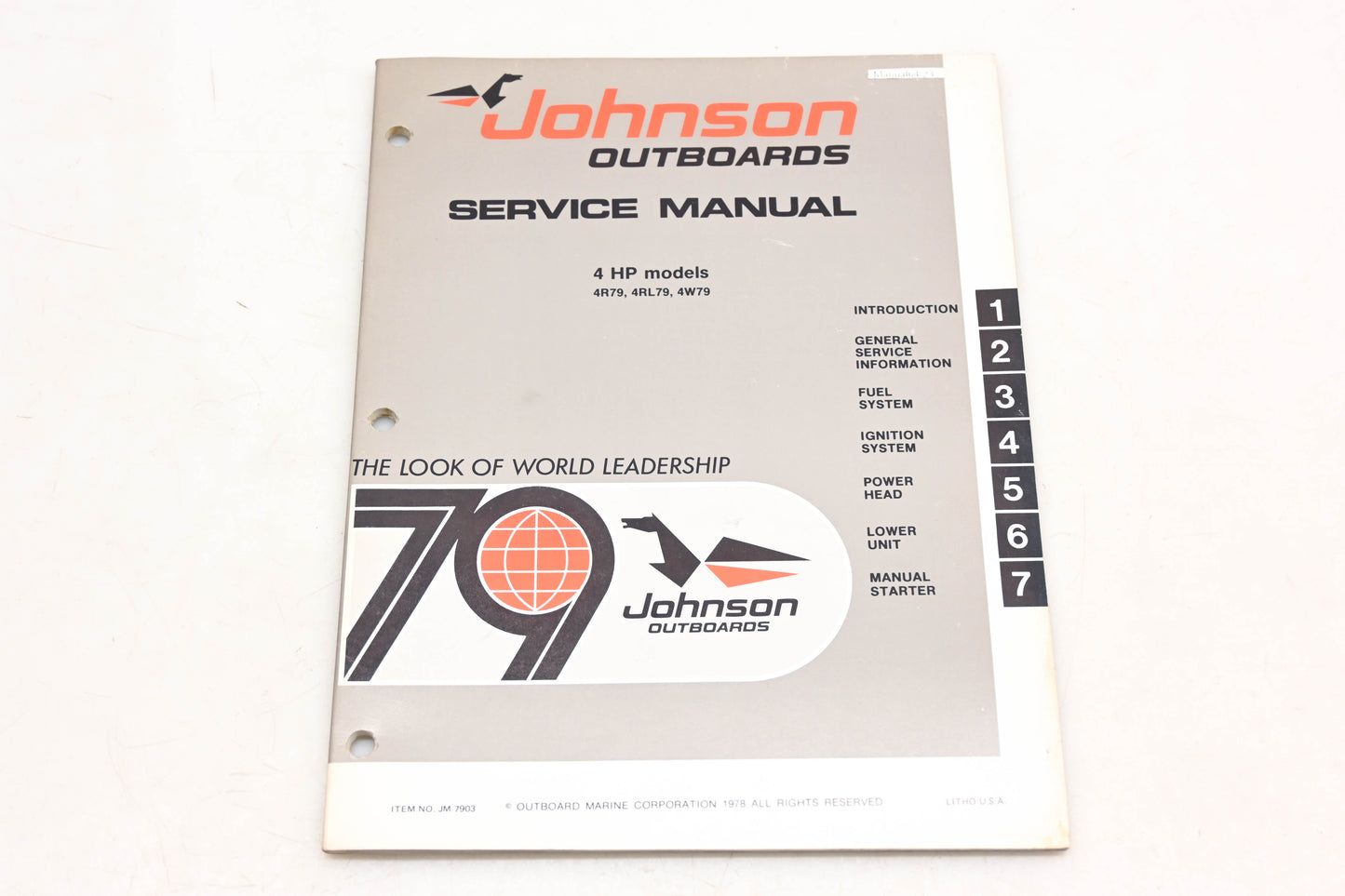 Johnson Outboards JM-7903 1979 4HP Model Service Manual