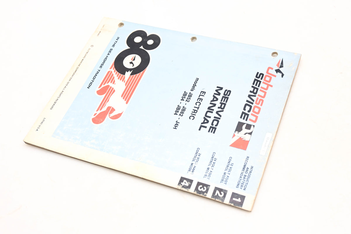 Johnson Outboards JM-8001 1980 Electric JB52 JB82 J4H JB54 JB84 Service Manual