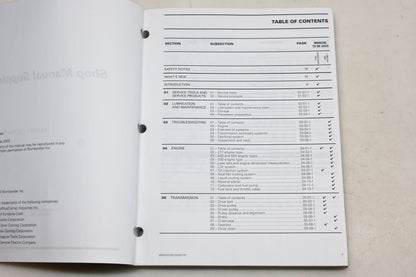 Ski Doo 484200040 2003 Tundra R Skandic Shop Manual Supplement
