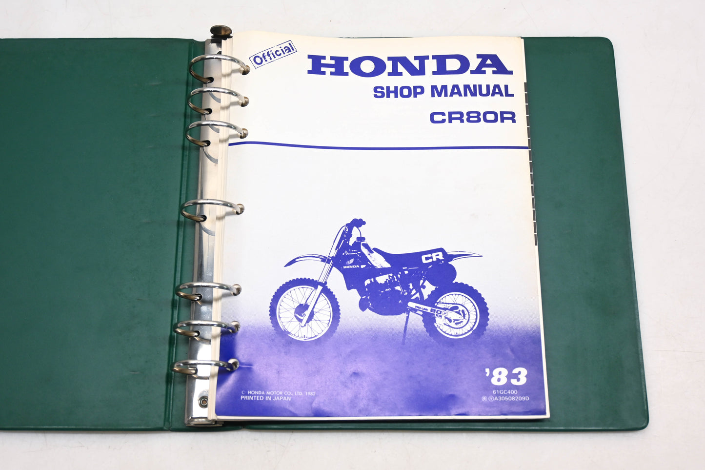 OEM Honda 61GC400 1983 CR80R Shop Manual
