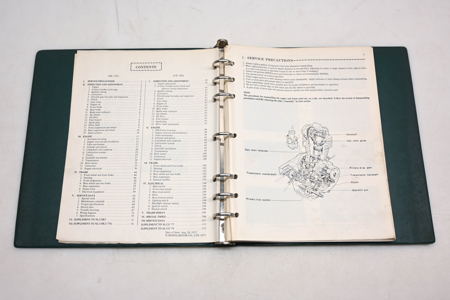 OEM Honda 6136504 XL125 CT125 Shop Manual