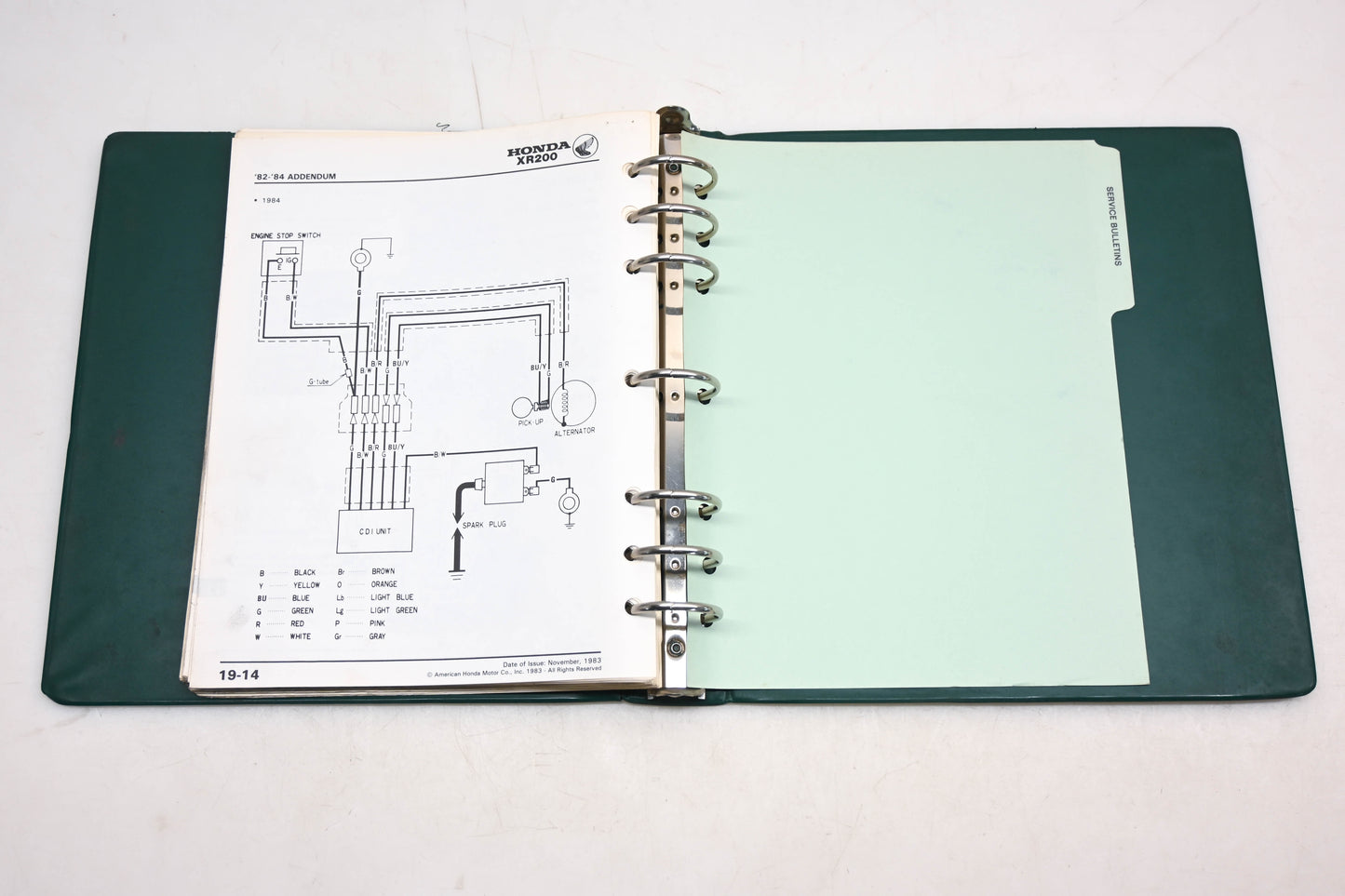 OEM Honda 6144604 1979-84 XR185-200 Shop Manual