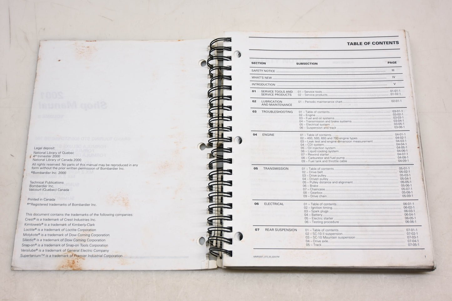 Ski Doo 484200026 2001 Snowmobile Volume 3 Shop Manual