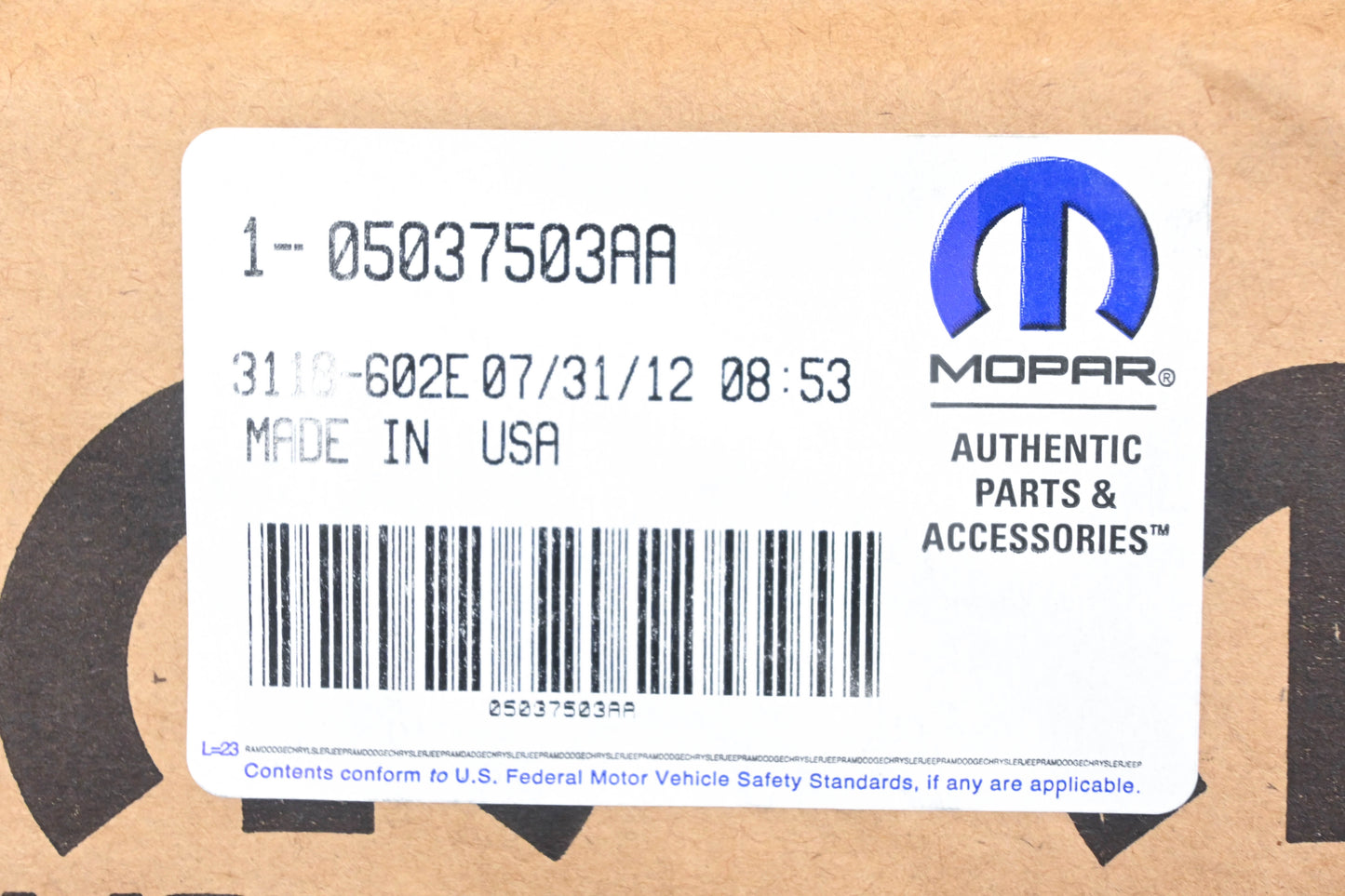 Mopar 05037503AA Intake Manifold Gasket NOS