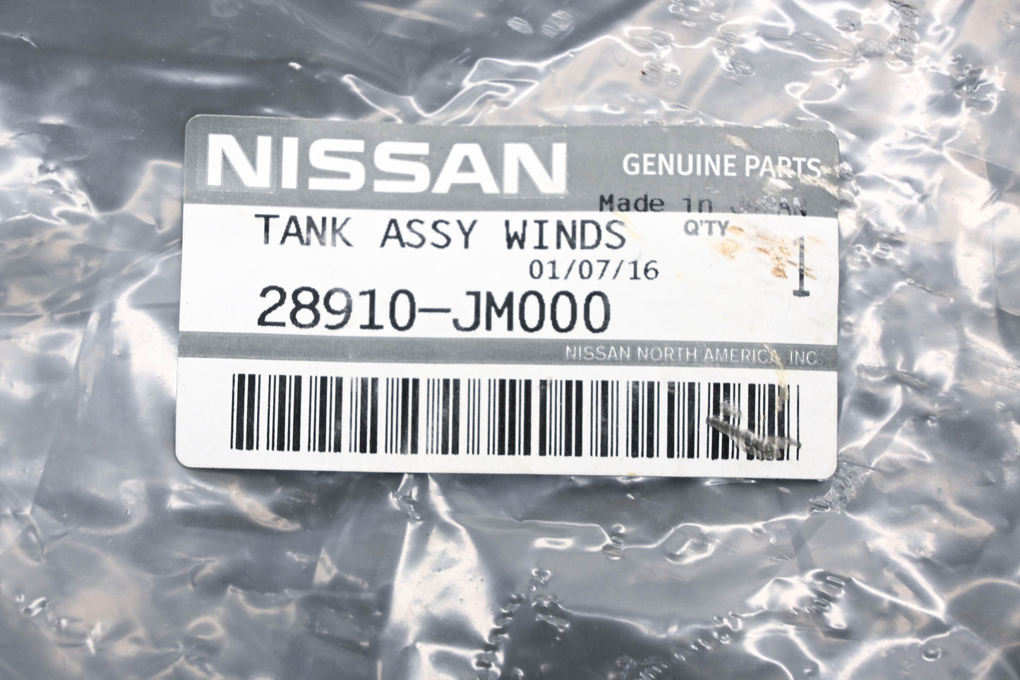 Nissan 28910-JM000 Windshield Washer Reservoir NOS