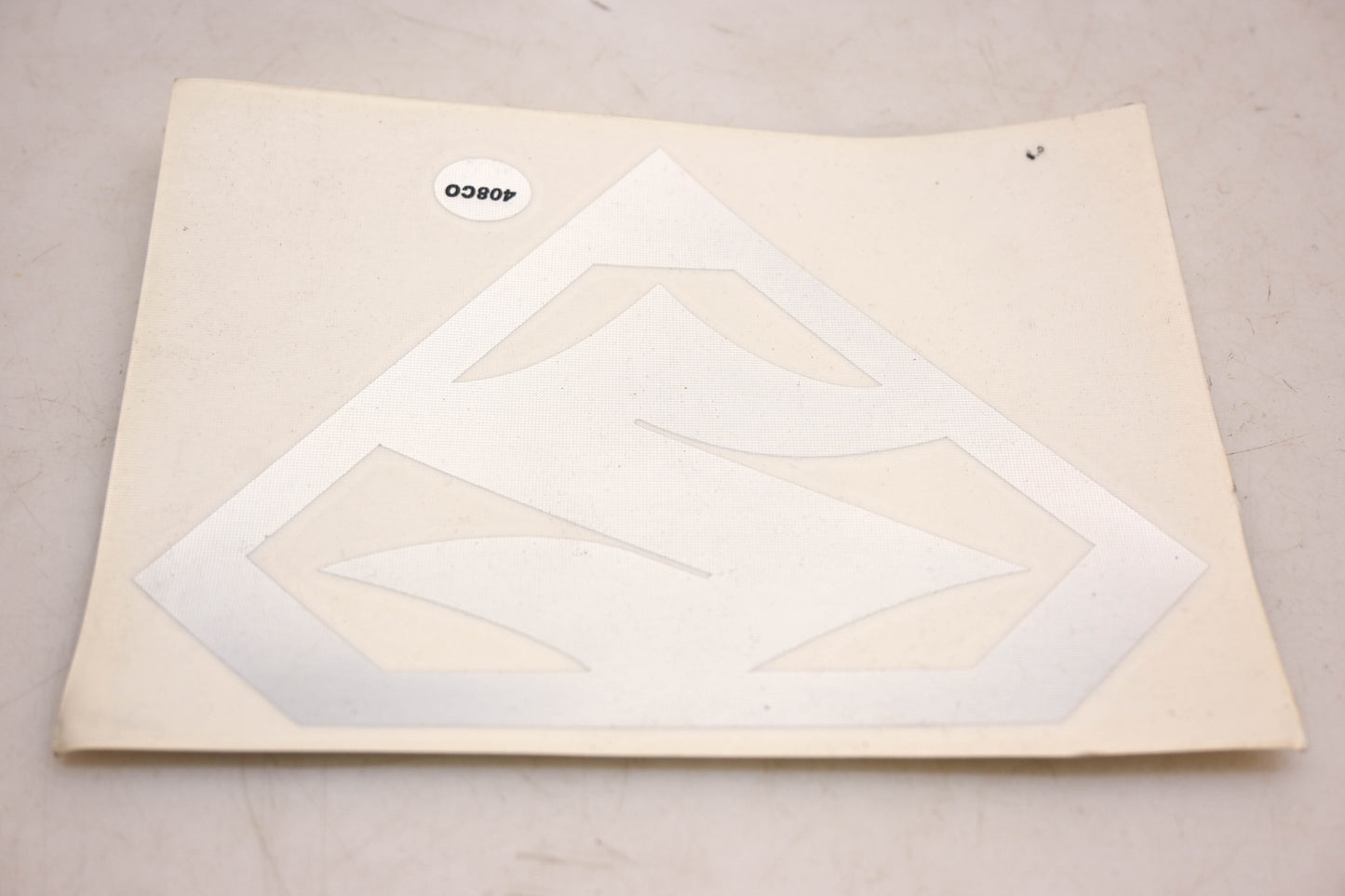 Cycle Express 408CO Silver Suzuki Logo Decal 4"x6" NOS