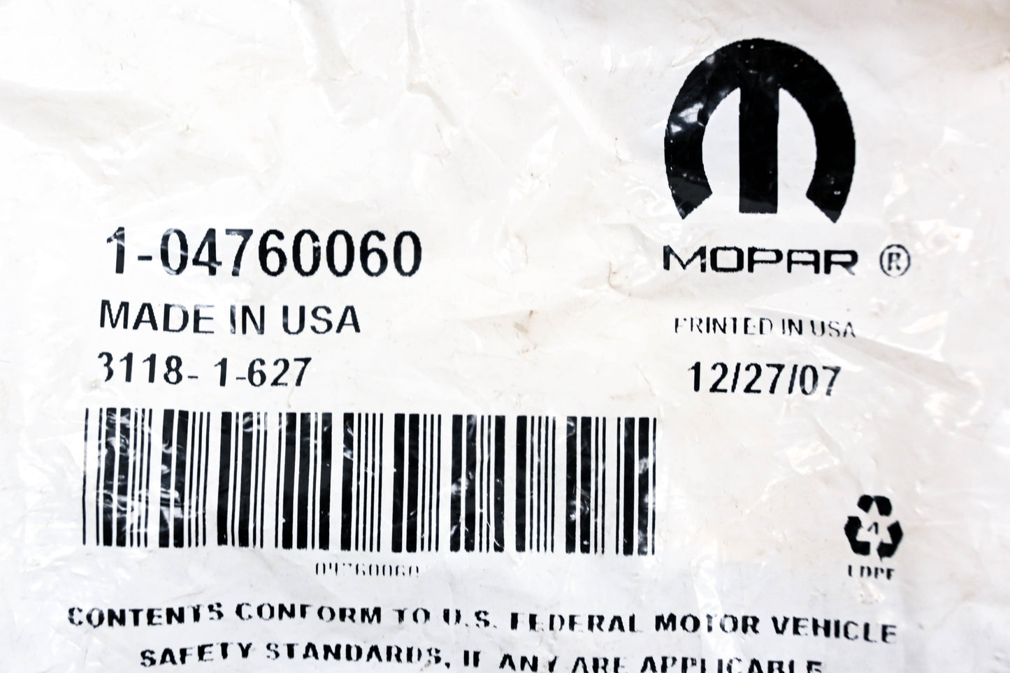 Mopar 04760060, 4760060 Flasher Relay NOS
