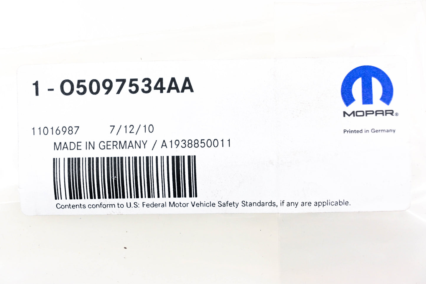 Mopar 05097534AA, 5097534AA Front Bumper Guide NOS
