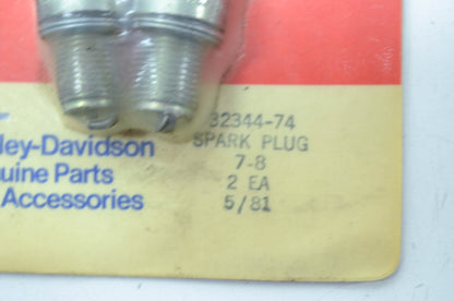 OEM Harley-Davidson 32344-74 Spark Plug Qty 2 NOS