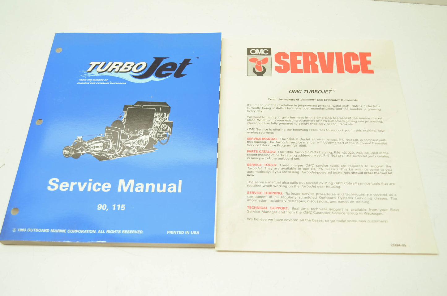 NEW OEM 1994 OMC Turbojet Turbo Jet 90 115 Service Shop Manual 502138 NOS
