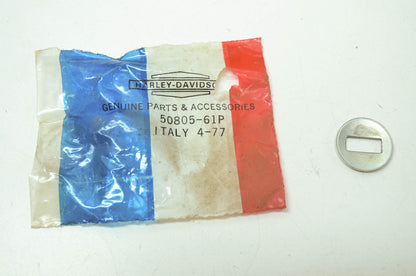 NEW OEM Harley Aermacchi Foot Rest Cover Plate 31-71 Sprint 50805-61P NOS