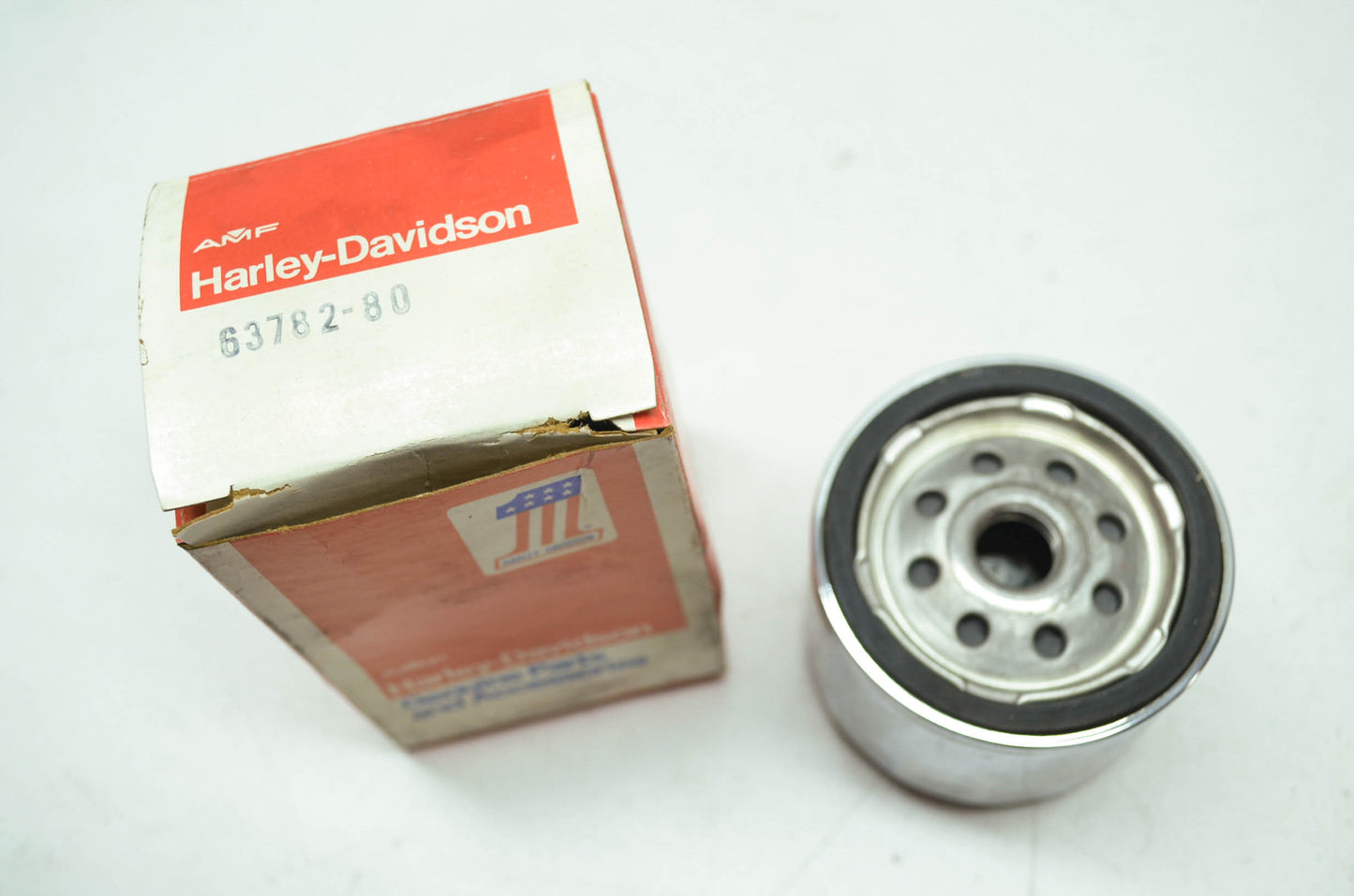 OEM Harley-Davidson 63782-80 Spin-On Chrome Oil Filter NOS
