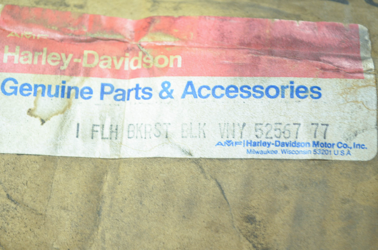 OEM Harley-Davidson 52567-77 Black Backrest NOS