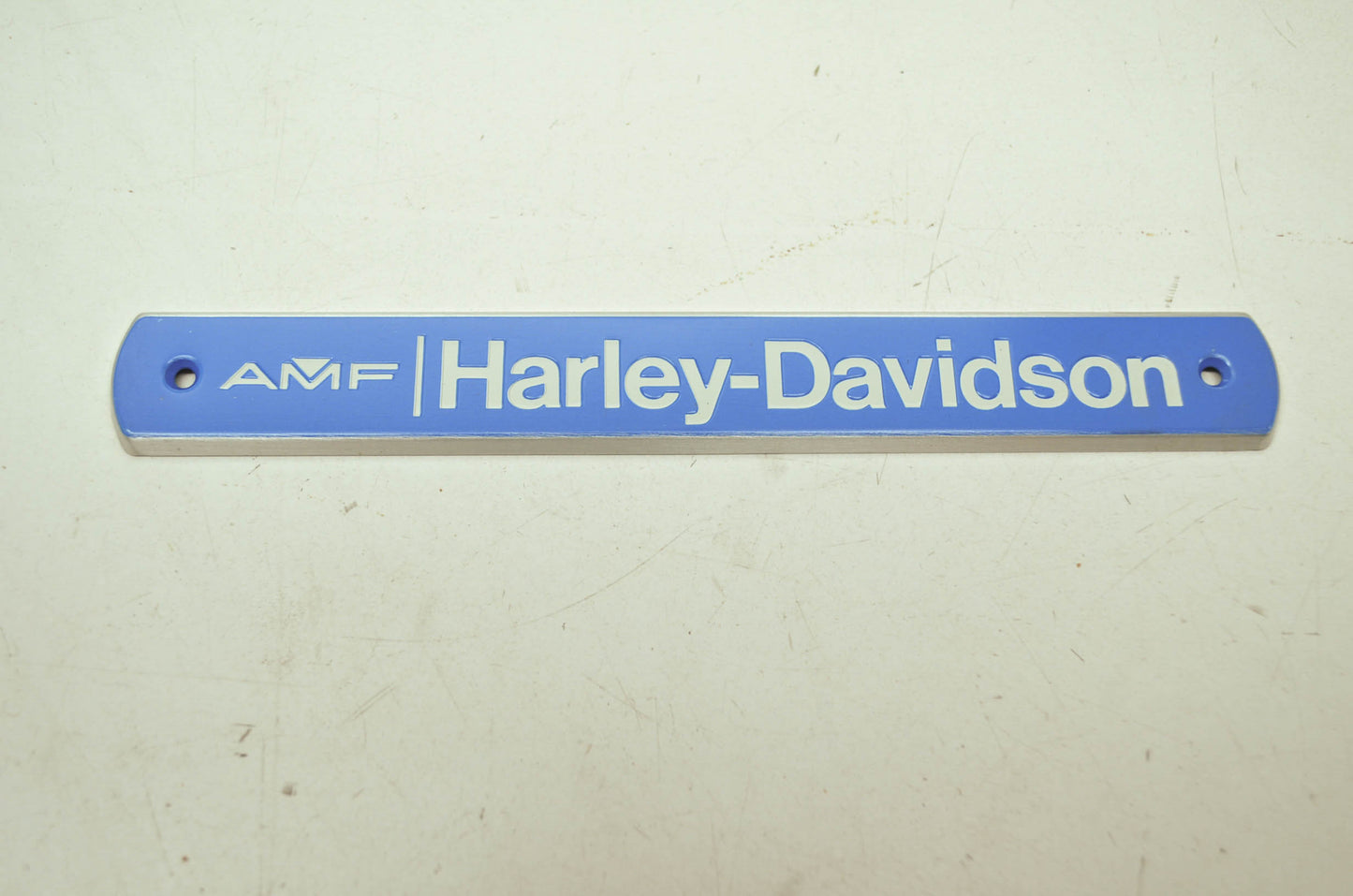 OEM Harley-Davidson 61797-77 Blue Nameplate NOS