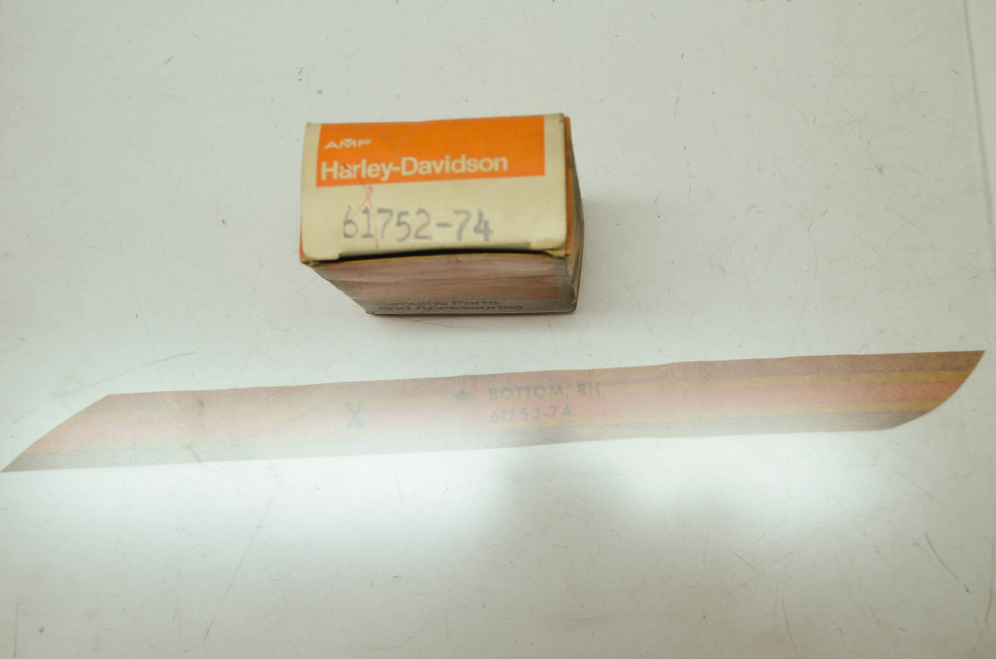 NEW OEM Harley Davidson Fuel Tank Decal Lower Left 61752-74 NOS
