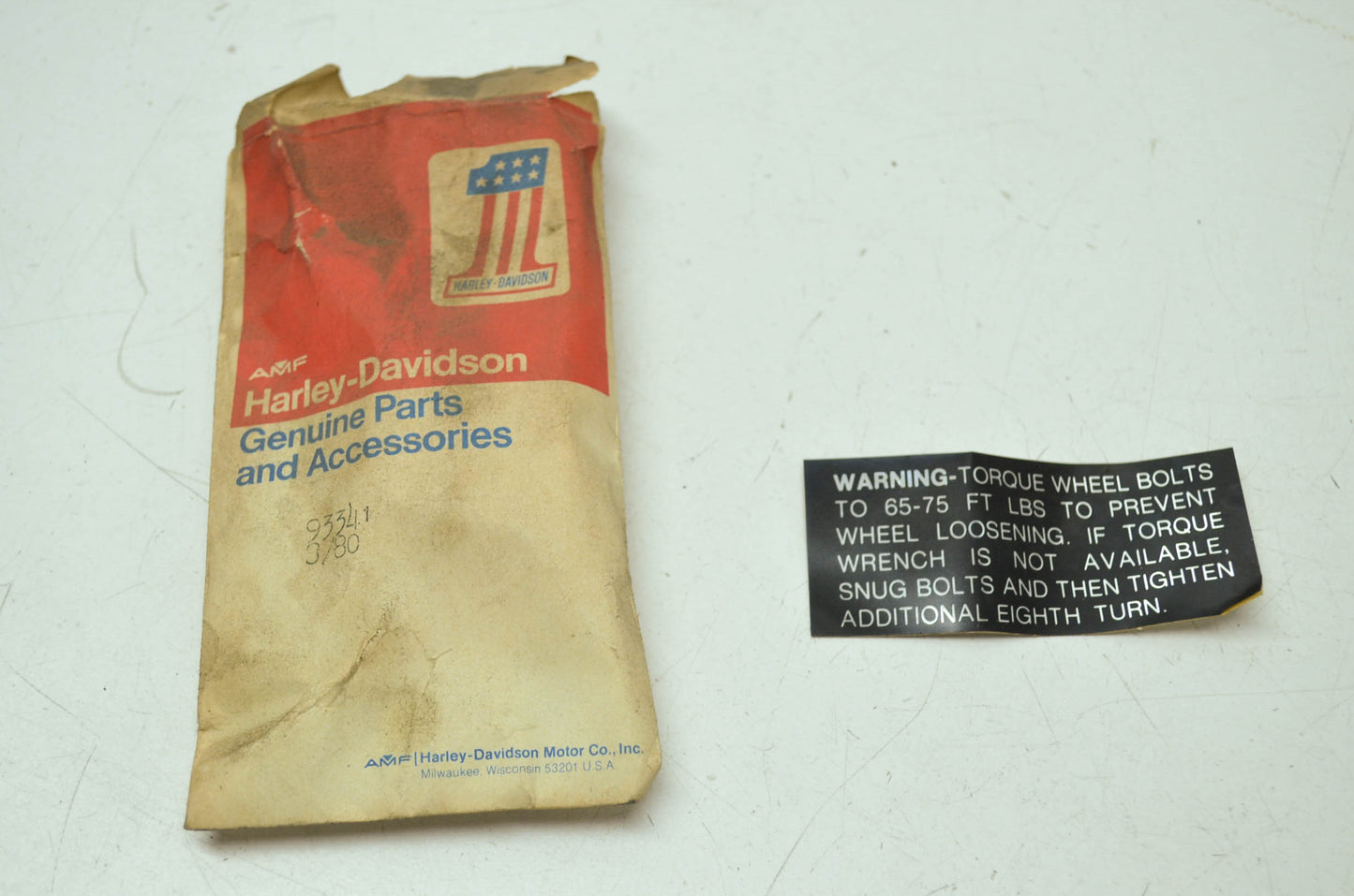 NEW OEM Harley Davidson AMF Warning Decal 93341 NOS