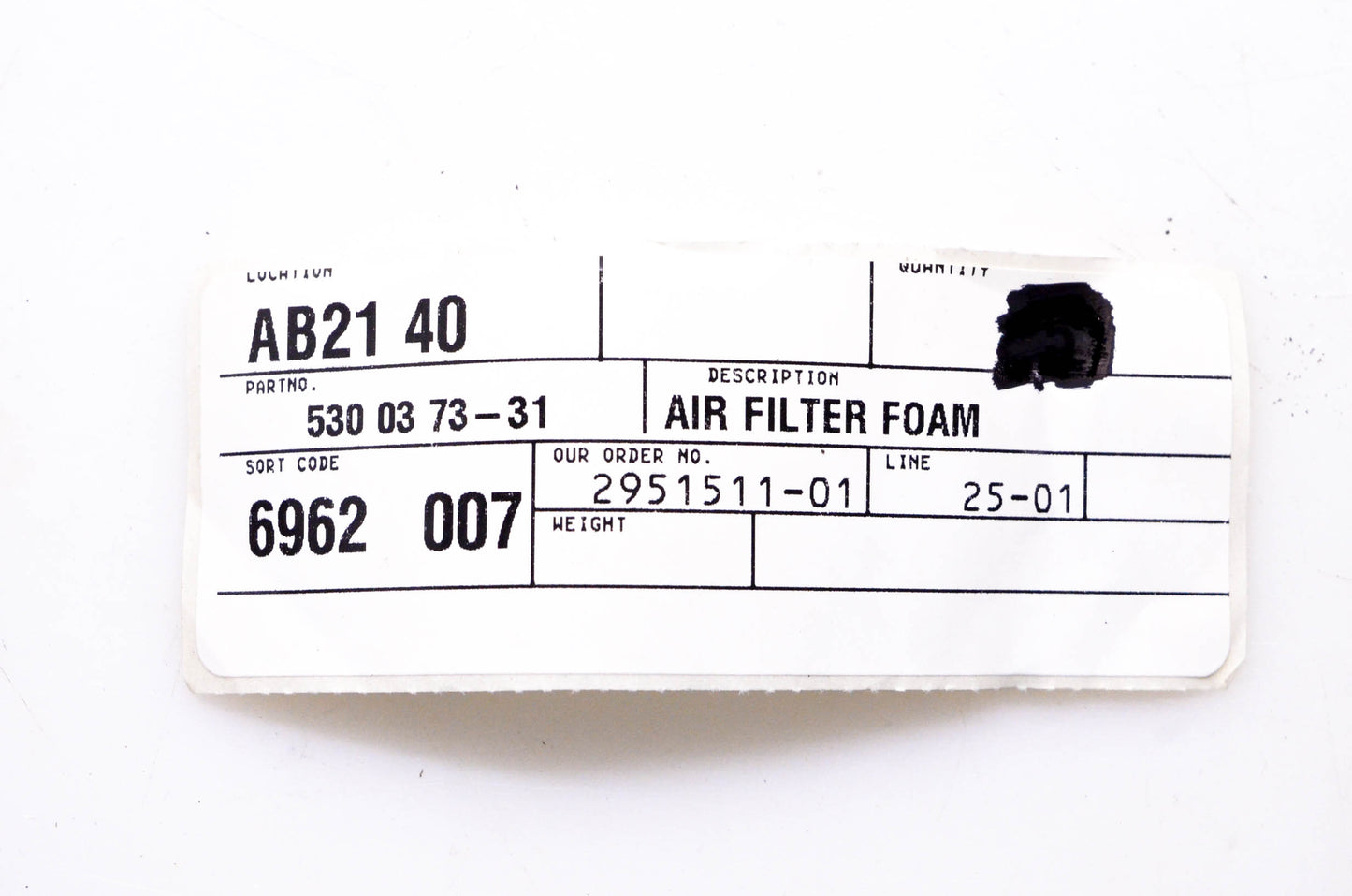 New OEM Husqvarna 530 03 73-31 Foam Air Filter NOS