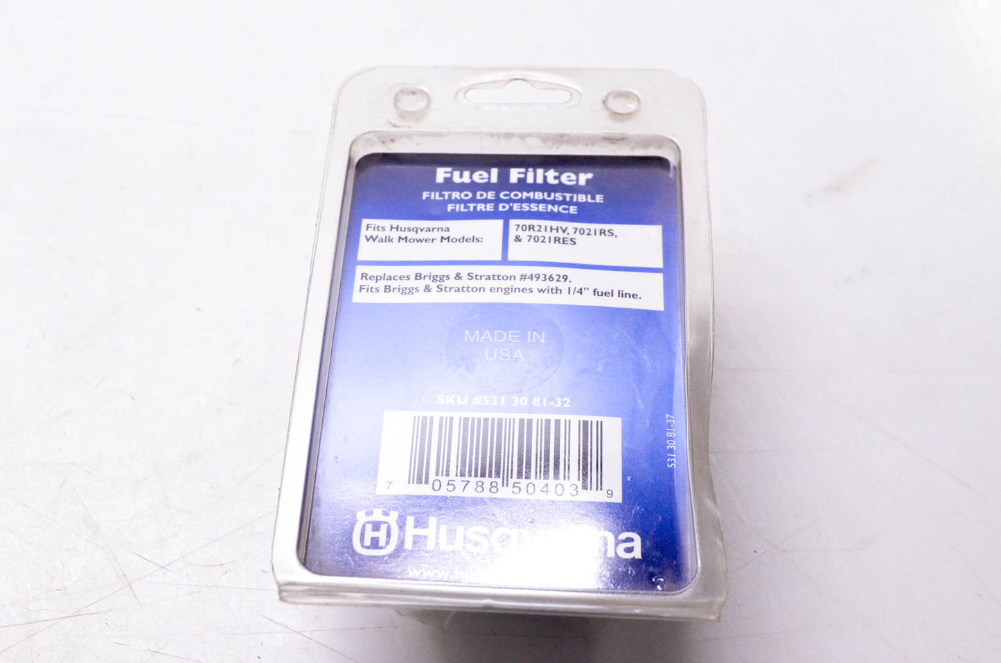New OEM Husqvarna 531308132 Fuel Filter Engines NOS